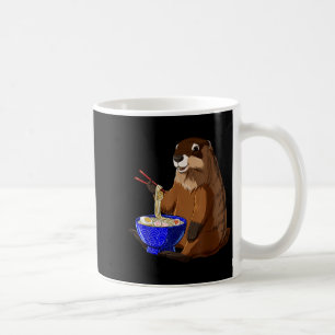 Japanese Noodles Kawaii Ramen Bowl Funny Groundhog Coffee Mug