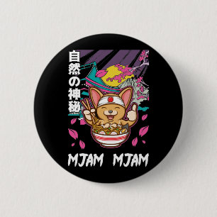 Japanese Noodles Manga Ramen and Anime Lover Button