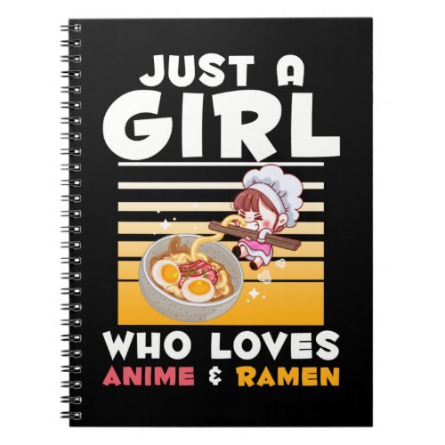 Japanese Noodles Ramen Anime Girl Manga Otaku Notebook