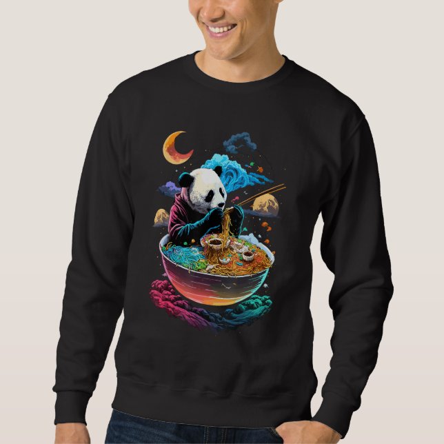 Japanese Noodles Ramen Bowl Funny Raccoon Soup Ram Sweatshirt (Front)