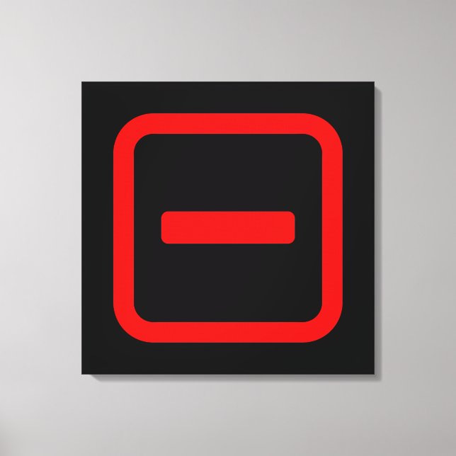 Japanese Number One 一 【Ichi】 Kanji Canvas Print (Front)