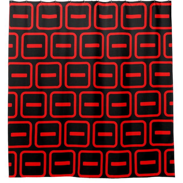 Japanese Number One 一 【Ichi】 Kanji Shower Curtain (Front)