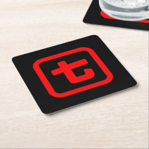 Japanese Number Seven 七 【Nana】 Kanji Square Paper Coaster