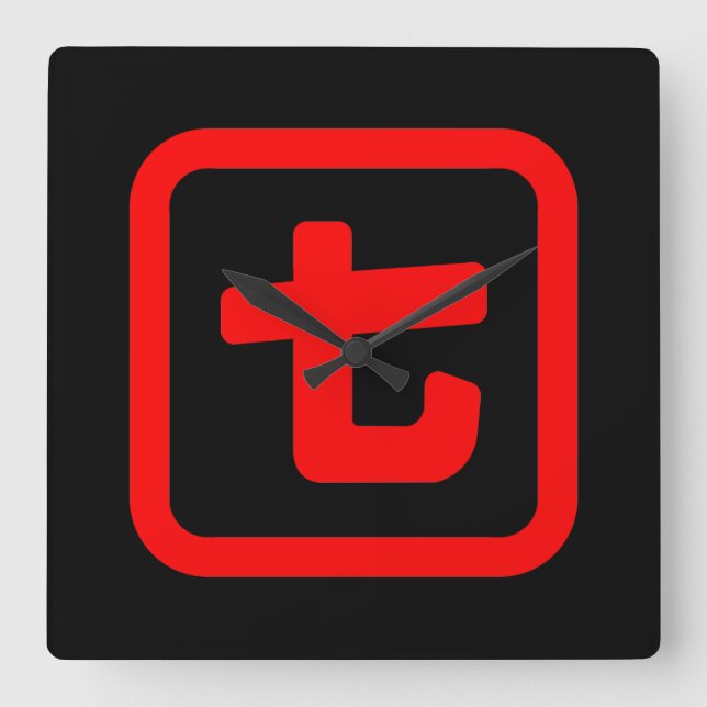 Japanese Number Seven 七 【Nana】 Kanji Square Wall Clock (Front)