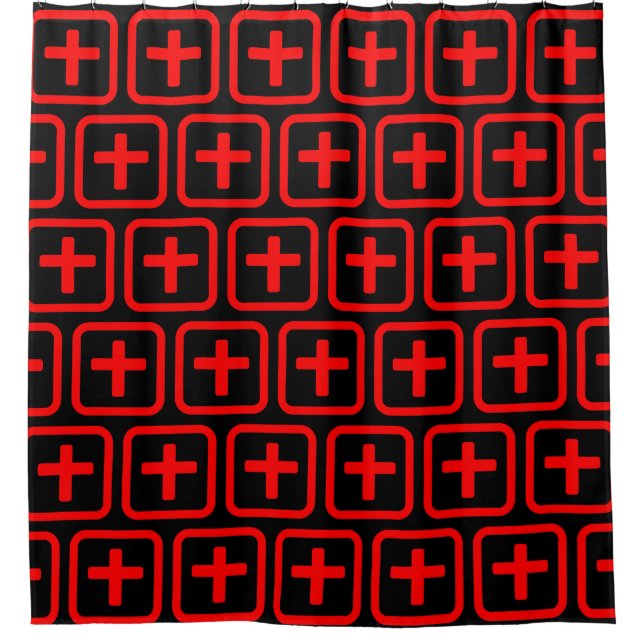 Japanese Number Ten 十 【Ju】 Kanji Shower Curtain (Front)