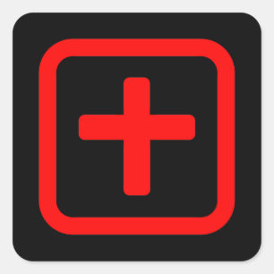 Japanese Number Ten 十 【Ju】 Kanji Square Sticker