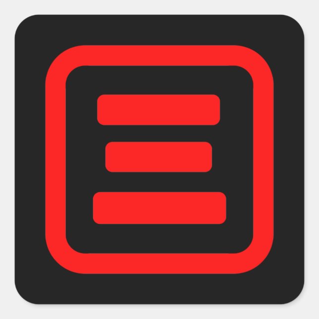 Japanese Number Three 三 【San】 Kanji Square Sticker (Front)