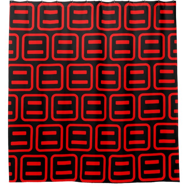 Japanese Number Two 二 【Ni】 Kanji Shower Curtain (Front)