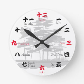 Japanese numerals round clock