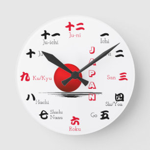 Japanese numerals round clock