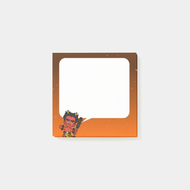 Japanese Ogre Yokai: Red Oni Speech Bubble Post-it Notes (Front)