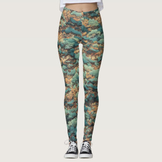 Japanese oil painting leggings