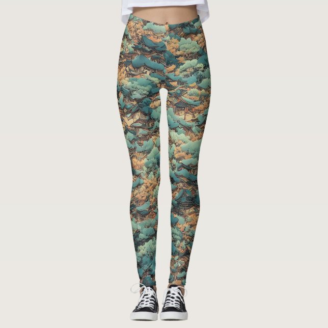 Japanese oil painting leggings (Front)