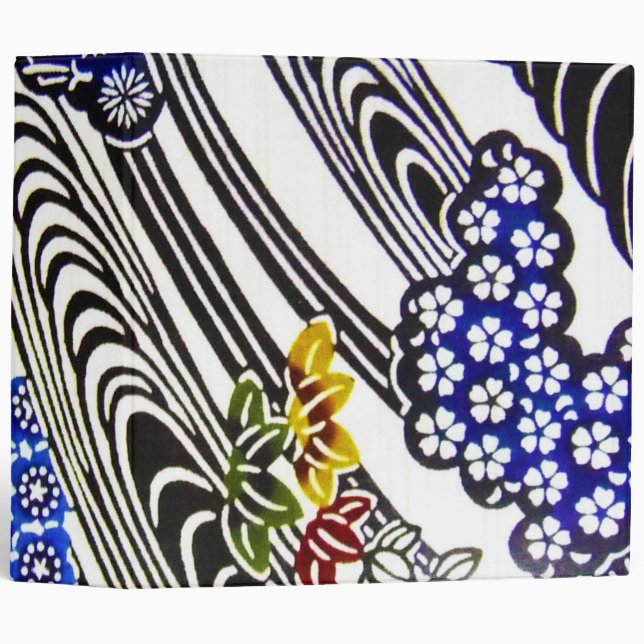 Japanese Okinawan Dye (Bingata) 3 Ring Binder (Front/Spine)