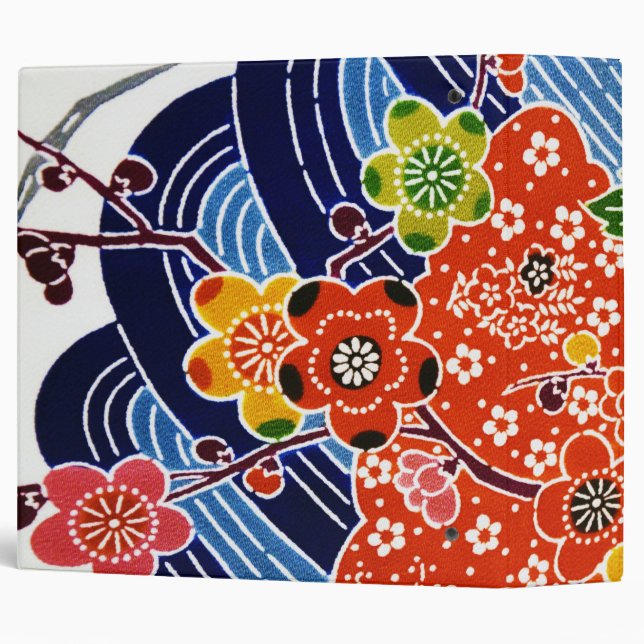 Japanese Okinawan Dye (Bingata) 3 Ring Binder (Back/Spine)