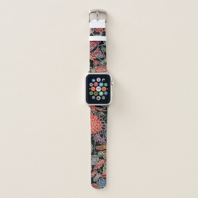 Japanese Okinawan Dye (Bingata) Apple Watch Band (Front)