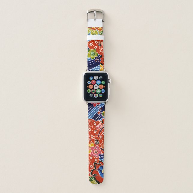 Japanese Okinawan Dye (Bingata) Apple Watch Band (Front)