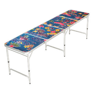 Japanese Okinawan Dye (Bingata) Beer Pong Table