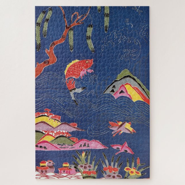 Japanese Okinawan Dye (Bingata) Jigsaw Puzzle (Vertical)