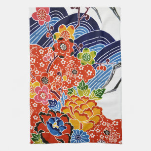 Japanese Okinawan Dye (Bingata) Kitchen Towel