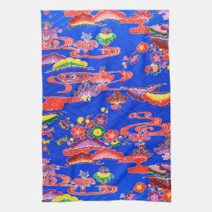 Japanese Okinawan Dye (Bingata) Kitchen Towel