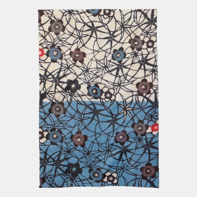 Japanese Okinawan Dye (Bingata) Kitchen Towel (Vertical)