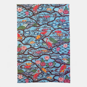 Japanese Okinawan Dye (Bingata) Kitchen Towel