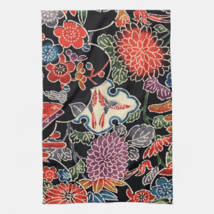 Japanese Okinawan Dye (Bingata) Kitchen Towel