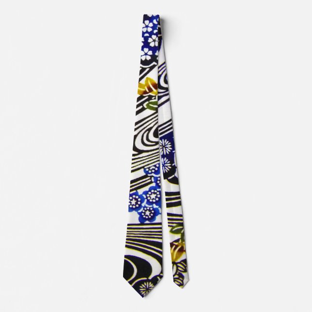 Japanese Okinawan Dye (Bingata) Neck Tie (Front)