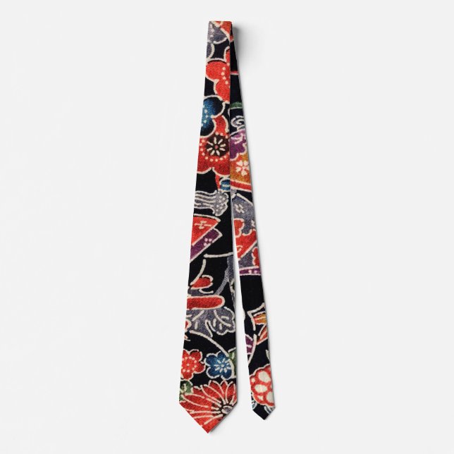 Japanese Okinawan Dye (Bingata) Neck Tie (Front)
