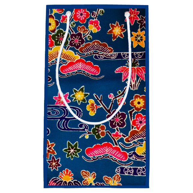 Japanese Okinawan Dye (Bingata) Small Gift Bag (Front)