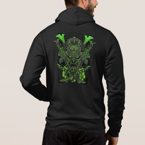 Japanese Oni Art Samurai Skull Hoodie