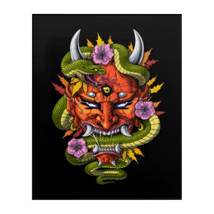 Japanese Oni Demon Mask Acrylic Print
