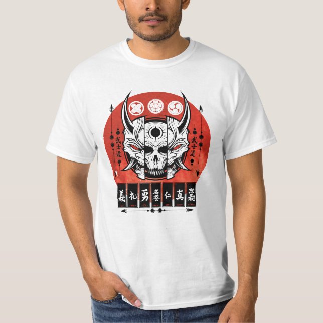 Japanese Oni Mask Design T-Shirt (Front)
