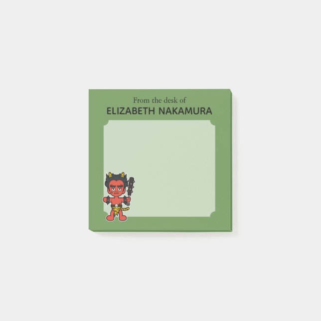 Japanese Oni Yokai Monster- Personalized Post-it Notes (Front)