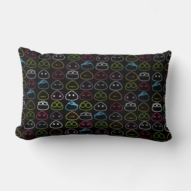 Japanese Onigiri Fluo Pattern Lumbar Pillow (Front)