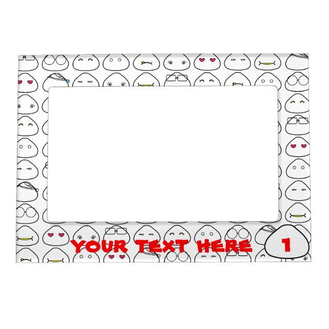 Japanese Onigiri Fluo Pattern Magnetic Photo Frame (Front)
