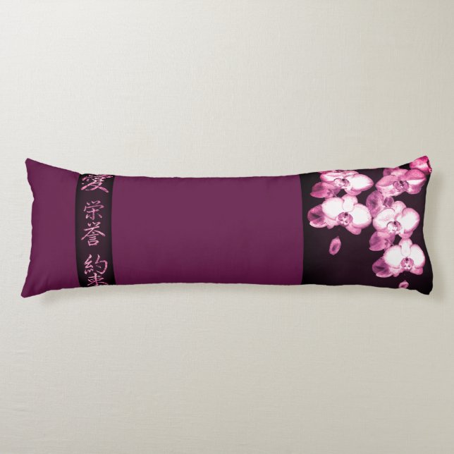 Japanese Orchids Body Pillow (Front)