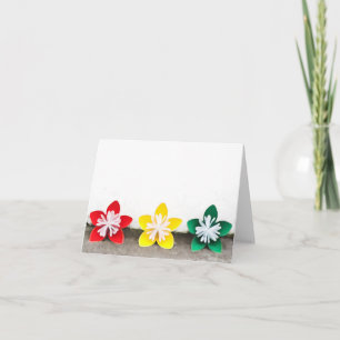 Japanese Origami Flowers Note Card