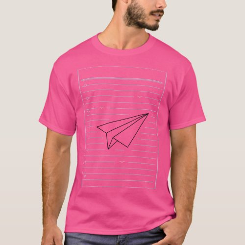 Japanese Origami Plane on Paper T_Shirt