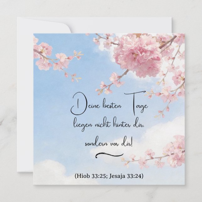 Japanese Ornamental Cherry - Your Best Days - JW Note Card (Front)