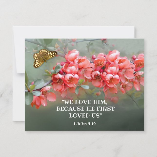 Japanese Ornamental Quince with Bible quotation Card (Front)