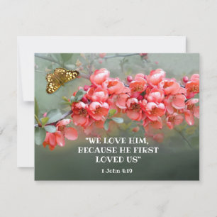 Japanese Ornamental Quince with Bible quotation Card