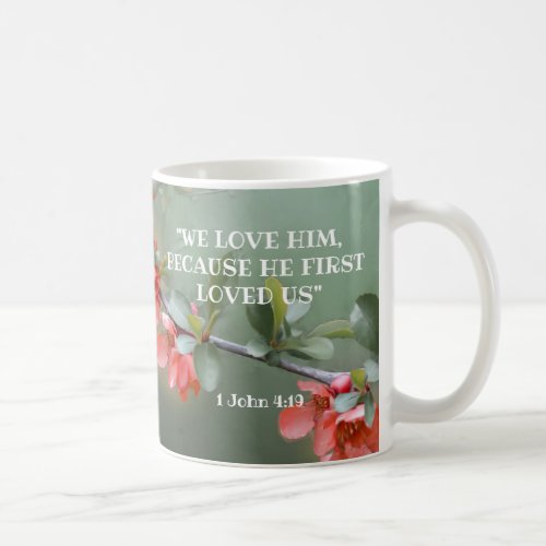 Japanese Ornamental Quince with Bible quotation Coffee Mug