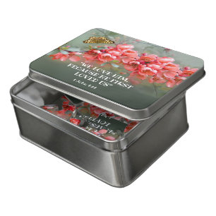 Japanese Ornamental Quince with Bible quotation Jigsaw Puzzle