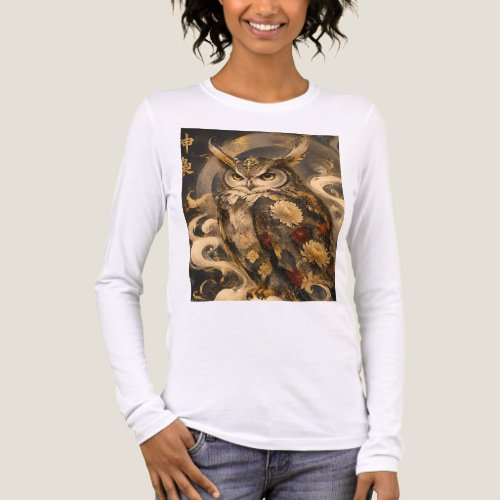 Japanese Owl Art | Traditional Owl Guardian Design Tri-Blend Shirt