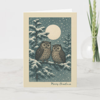 Japanese Owls - Christmas Card