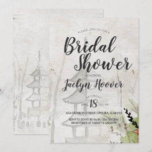 Japanese Pagoda Bridal Shower Invitation