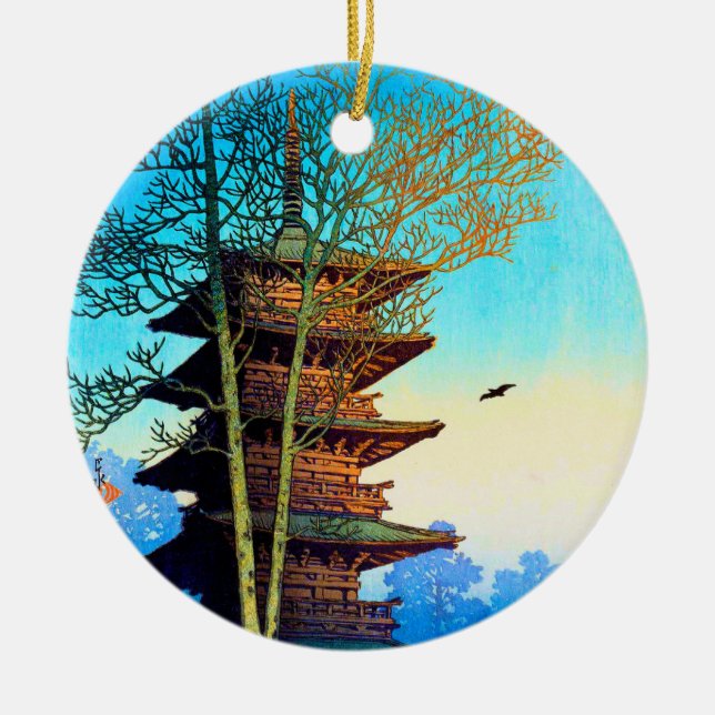 Japanese Pagoda Ceramic Ornament (Front)