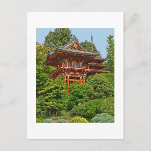 Japanese Pagoda photo painting postcard